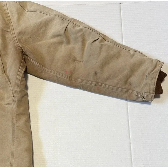 CARHARTT C03 - Men's Vintage Brown Arctic Quilt Lined Work Coat Jacket - Size 46